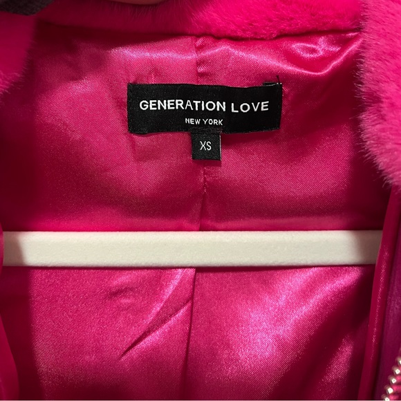 Generation Love Jodi Faux Fur Jacket Neon Pink. Size XS. Brand new, never worn. - Picture 3 of 4